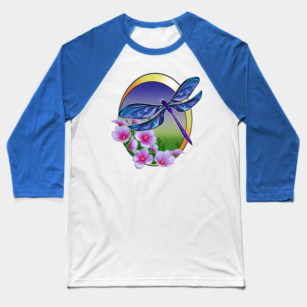 Dragonfly Baseball T-Shirt by Ailira